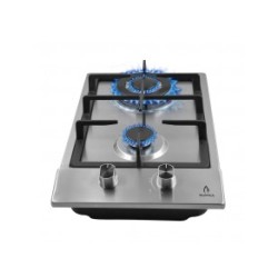 Parrilla a gas empotrable de 2 quemadores en acero inoxidable DOMINO STEEL Marca Supra