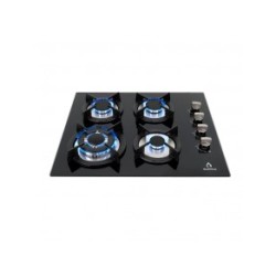 Parrilla de gas empotrable de 4 quemadores de cristal templado negro 4Q-EC-N Marca Supra