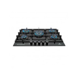 Parrilla de gas empotrable de 5 quemadores de cristal templado negro 5Q-PG-76 Marca Supra